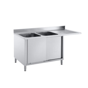 Vaiotec Topline Spülcenter / 2 Becken links mit Schiebetüren, 2000 x 700 mm
