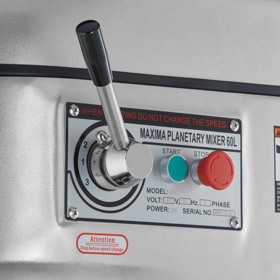 Maxima Gastro Planetenmischer - 60 l - Bis 30 kg Teig - 3 Geschwindigkeit