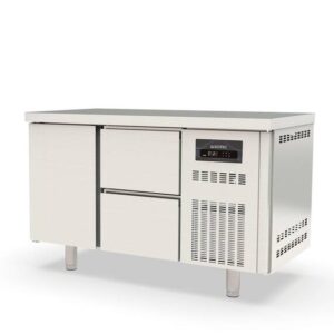 Vaiotec Topline Tiefkühltisch / 2-fach GN1/1 mit 2 Schubladen / 1 Tür, 1345 x 700 mm