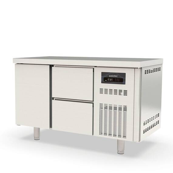 Vaiotec Topline Tiefkühltisch / 2-fach GN1/1 mit 2 Schubladen / 1 Tür, 1345 x 700 mm