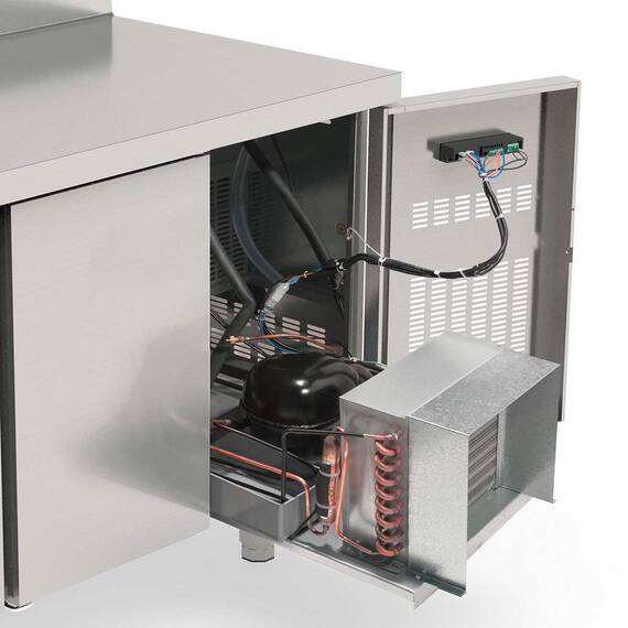 Vaiotec Topline Tiefkühltisch / 2-fach GN1/1 mit 2 Schubladen / 1 Tür, 1345 x 700 mm