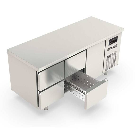 Vaiotec Topline Tiefkühltisch / 3-fach GN1/1 mit 4 Schubladen / 1 Tür, 1795 x 700 mm