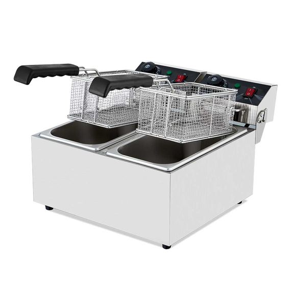 Vaiotec Elektro Fritteuse 2 Becken 6+6 Liter, 390 x 440 mm
