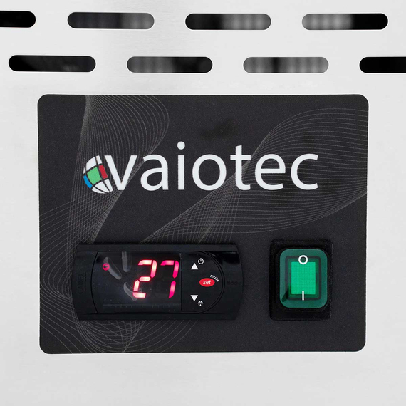 Vaiotec Pizzakühltisch / 1-türig & 7 Schubladen "grau" inkl. Kühlaufsatz GN1/4, 1510 x 800 mm