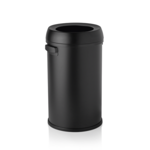 Was Germany Abfalleimer, mit 2 Griffen, Ø 40 cm, 65 ltr., schwarz, Edelstahl, Polypropylen