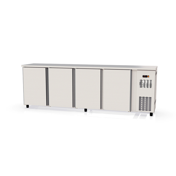 Vaiotec Topline Barkühltisch Edelstahl / 4 Türen, 2565 x 530 mm