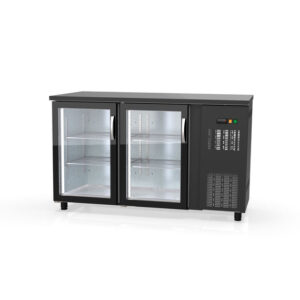 Vaiotec Topline Barkühltisch schwarz / 2 Glastüren, 1485 x 530 mm