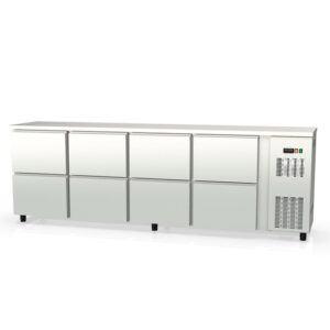 Vaiotec Topline Barkühltisch Edelstahl / 8 Schubladen, 2565 x 530 mm