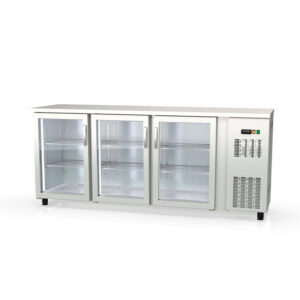 Vaiotec Topline Barkühltisch Edelstahl / 3 Glastüren, 2025 x 530 mm