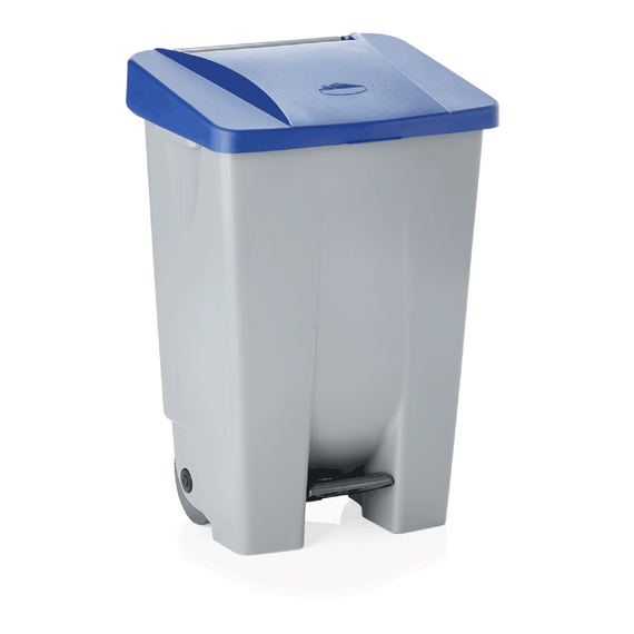 Was Germany Tretabfallbehälter, mit blauem Deckel, 80 ltr., 41 x 50 x 74 cm, Polyethylen