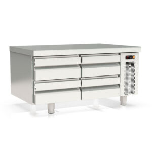 Vaiotec Topline Unterbaukühltisch (Slim) / 2-fach GN 1/1 mit 4 Schubladen, 1200 x 700 mm