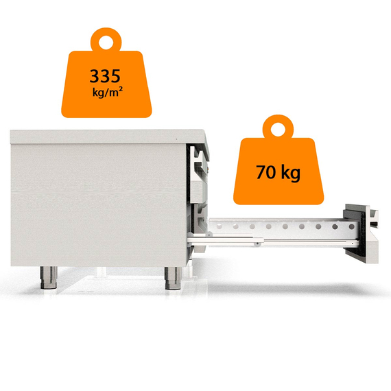 Vaiotec Topline Unterbaukühltisch / 2-fach GN 1/1 mit 2 Schubladen / 1 Tür, 1345 x 700 mm