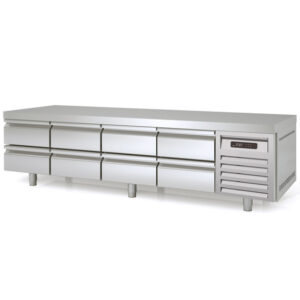 Vaiotec Topline Unterbaukühltisch / 4-fach GN 1/1 mit 8 Schubladen, 2245 x 700 mm