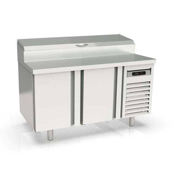 Vaiotec Topline Belegstation / 2-fach mit Türen, EN 60x40, Edelstahlaufsatz, GN 1/3, 1495 x 800 mm