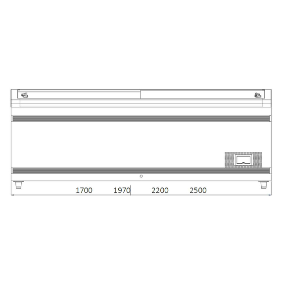 Vaiotec Topline Tiefkühltruhe 900 mit Glasschiebedeckel, Weiß, Kopfendtruhe für Kombinationen, LED, 1970 x 865 mm