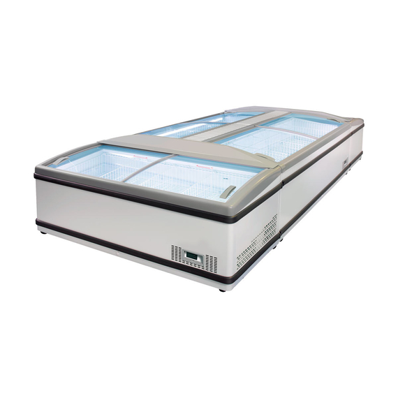 Vaiotec Topline Tiefkühltruhe 900 mit Glasschiebedeckel, Weiß, Kopfendtruhe für Kombinationen, LED, 1970 x 865 mm