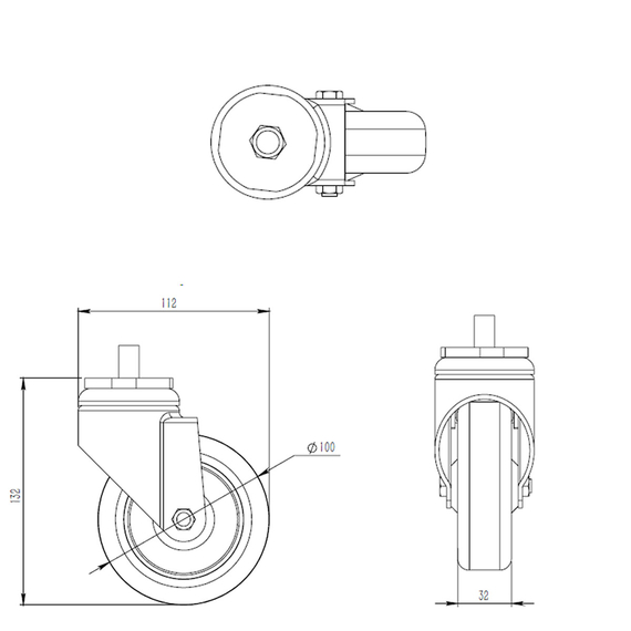 Vaiotec Rollenkit für Untergestell Topline Elektro Pizzaofen