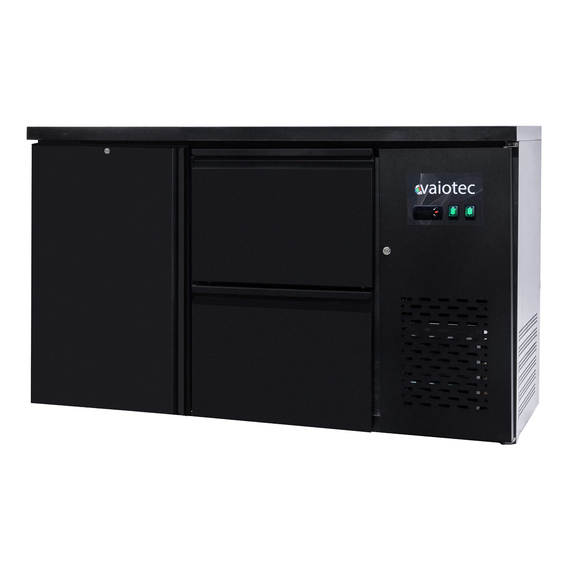 Vaiotec Barkühltisch schwarz / 1 Tür & 2 Schubladen - 280 l, 1465 x 520 mm