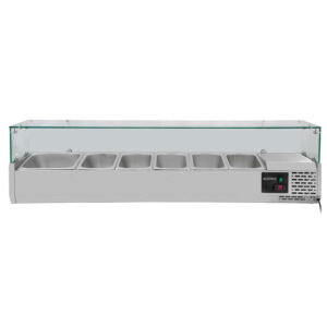 Vaiotec Kühlaufsatz mit Glasabdeckung 7xGN1/3, 1600 x 395 mm