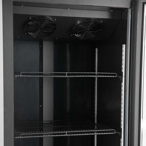 Vaiotec Topline Getränkekühlschrank 1 Tür / 570 Liter mit Leuchtaufsatz "schwarz", 750 x 760 mm