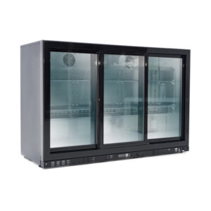 Vaiotec Barkühlschrank schwarz / 3 Glasschiebetüren, Höhe 900 mm, 1350 x 520 mm