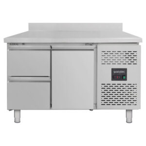 Vaiotec Kühltisch / 1 Tür & 2 Schubladen inkl. Aufkantung - Monoblock, 1360 x 700 mm