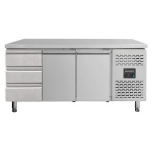 Vaiotec Kühltisch / 2 Türen & 3 Schubladen links - Monoblock, 1795 x 700 mm