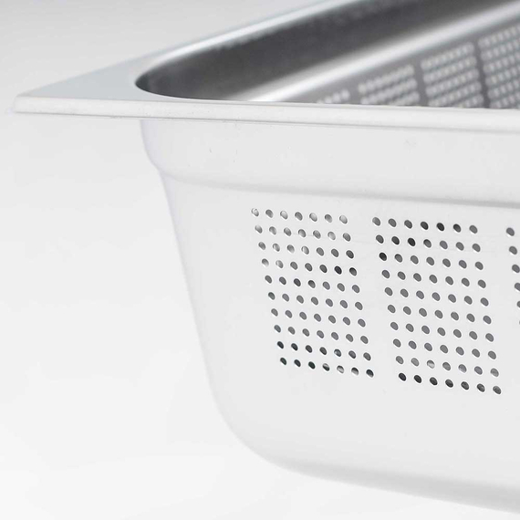 Stalgast Edelstahl Gastronormbehälter Serie Basic, GN 1/1 (65 mm), perforiert