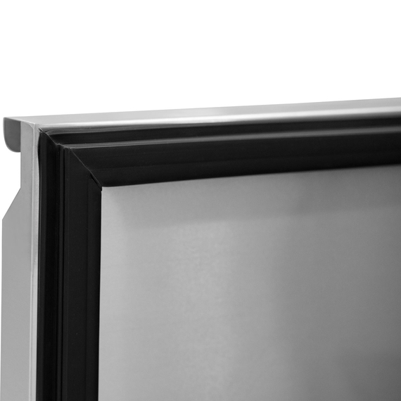 Vaiotec Salattheke / 3-fach mit Türen, Glasaufbau, für 5x GN 1/1 "grau", 2000 x 800 mm