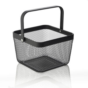 Was Germany Korb, 24,5 x 24,5 x 17,5 cm, schwarz pulverbeschichtet, Metall