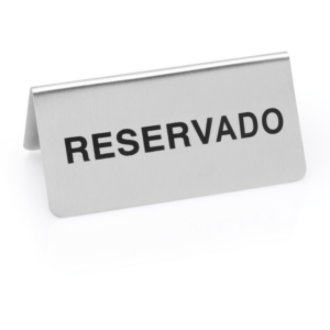 Was Germany Hinweisschild "Reservado" Set, 10 x 5 x 5 cm, Set á 12 Stück, Chromnickelstahl