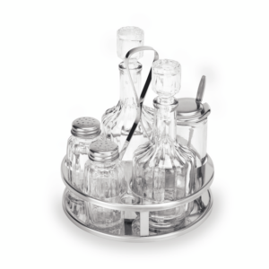 Essentials Menage 5-teilig MENAGE 1480, Essig & Öl, Salz & Pfeffer, Senfglas, Höhe 17 cm, Edelstahl, Glas