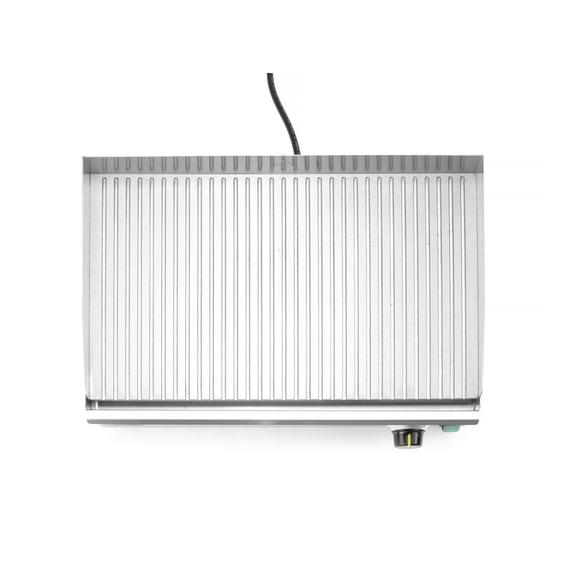 Hendi Grillplatte gerillt, Kitchen Line, 220-240V/2400W, 527x404x(H)233mm