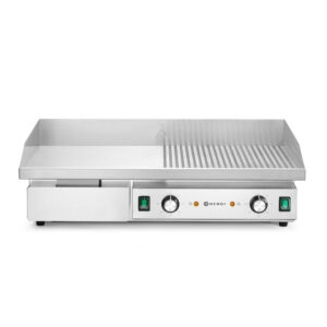 Hendi Grill, halb glatt, halb gerippt, Budget Line, 400V/4400W, 720x460x(H)241mm