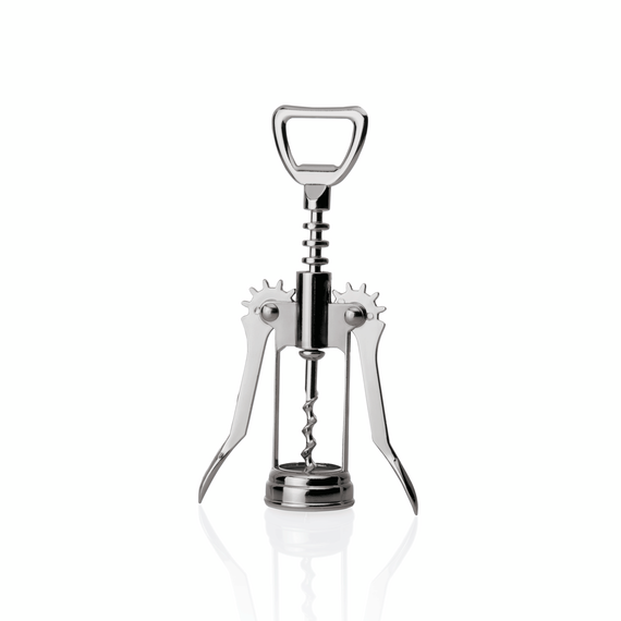 Essentials Hebelkorkenzieher mit Flaschenöffner, 17 cm, verchromt, Messing