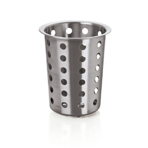 Was Germany Besteckköcher, Ø 11,5 cm, Höhe 12 cm, perforiert, Edelstahl