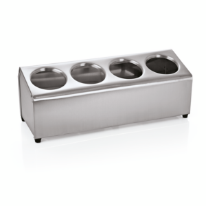 Was Germany Besteckbehälter, 45 x 17 x 18 cm, für 4 Besteckköcher, Edelstahl