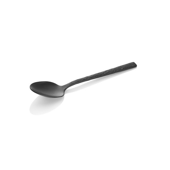 Was Germany Kaffeelöffel Set SLATE, 14 cm, mit schwarzer PVD Beschichtung, Oberfläche in Schiefer-Optik, Set á 12 Stück, Chromnickelstahl 18/10