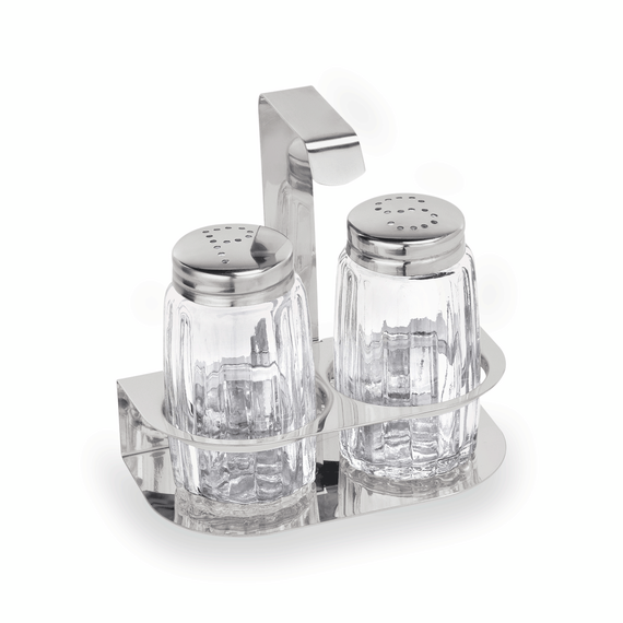 Essentials Menage 2-teilig Salz & Pfeffer, Höhe 10,5 cm, Edelstahl, Glas