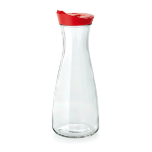 Was Germany Karaffe mit rotem Deckel, 1,0 ltr., Ø 10 cm, Kunststoff, Glas
