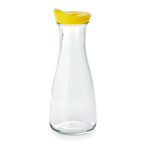 Was Germany Karaffe mit gelbem Deckel, 1,0 ltr., Ø 10 cm, Kunststoff, Glas