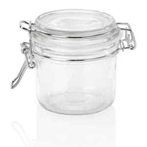 Was Germany Bügelverschlussglas Set, 0,2 ltr., Ø 8,5 cm, Höhe 8,5 cm, Set á 3 Stück, Glas, Edelstahl
