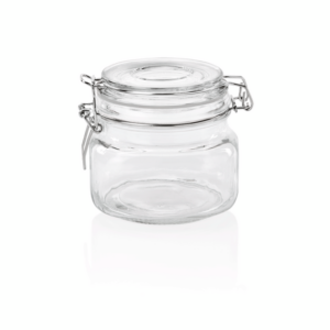 Was Germany Bügelverschlussglas Set, 0,5 ltr., Ø 11 cm, Höhe 10 cm, Set á 2 Stück, Glas, Edelstahl