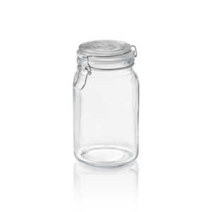 Was Germany Vorratsglas, 1,5 ltr., Ø 9 cm, Höhe 19,5 cm, Glas, Edelstahl, Silikon