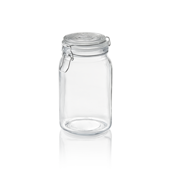 Was Germany Vorratsglas, 1,5 ltr., Ø 9 cm, Höhe 19,5 cm, Glas, Edelstahl, Silikon