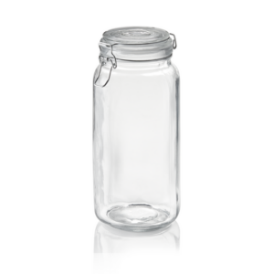 Was Germany Vorratsglas, 2 ltr., Ø 9 cm, Höhe 26 cm, Glas, Edelstahl, Silikon