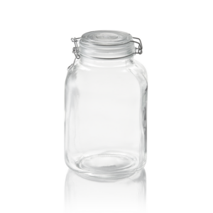 Was Germany Vorratsglas XL, 3 ltr., Ø 9 cm, Höhe 24 cm, Glas, Edelstahl, Silikon