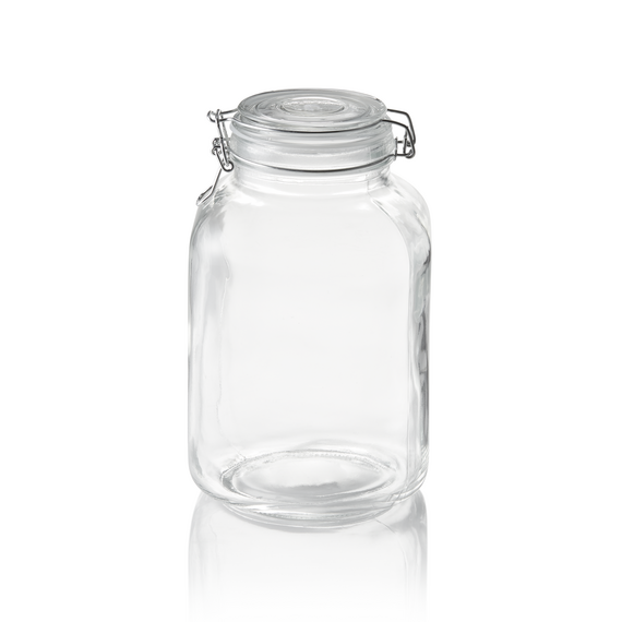 Was Germany Vorratsglas XL, 3 ltr., Ø 9 cm, Höhe 24 cm, Glas, Edelstahl, Silikon
