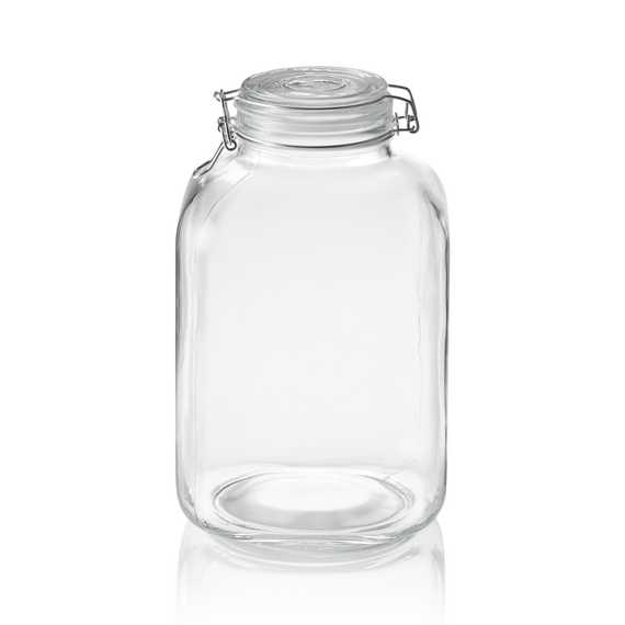 Was Germany Vorratsglas XL, 5 ltr., Ø 9 cm, Höhe 28,5 cm, Glas, Edelstahl, Silikon