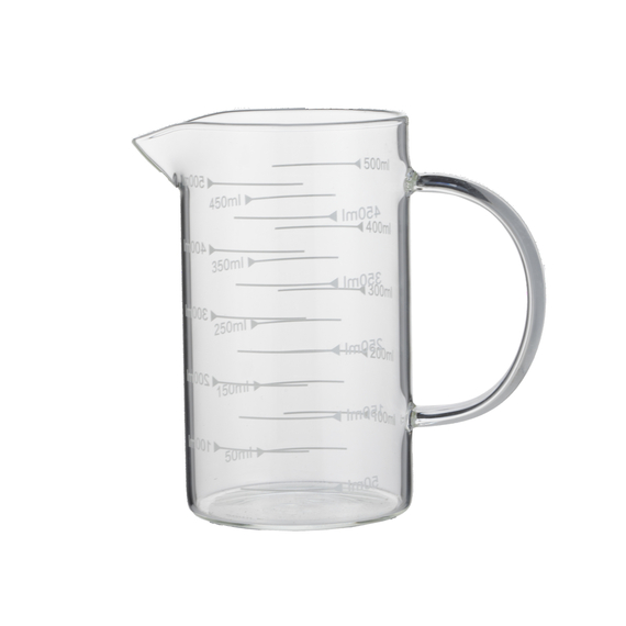 Was Germany Messbecher, Ø 8 cm, 0,5 ltr., mit 50 ml Skalierung, Borosilikatglas